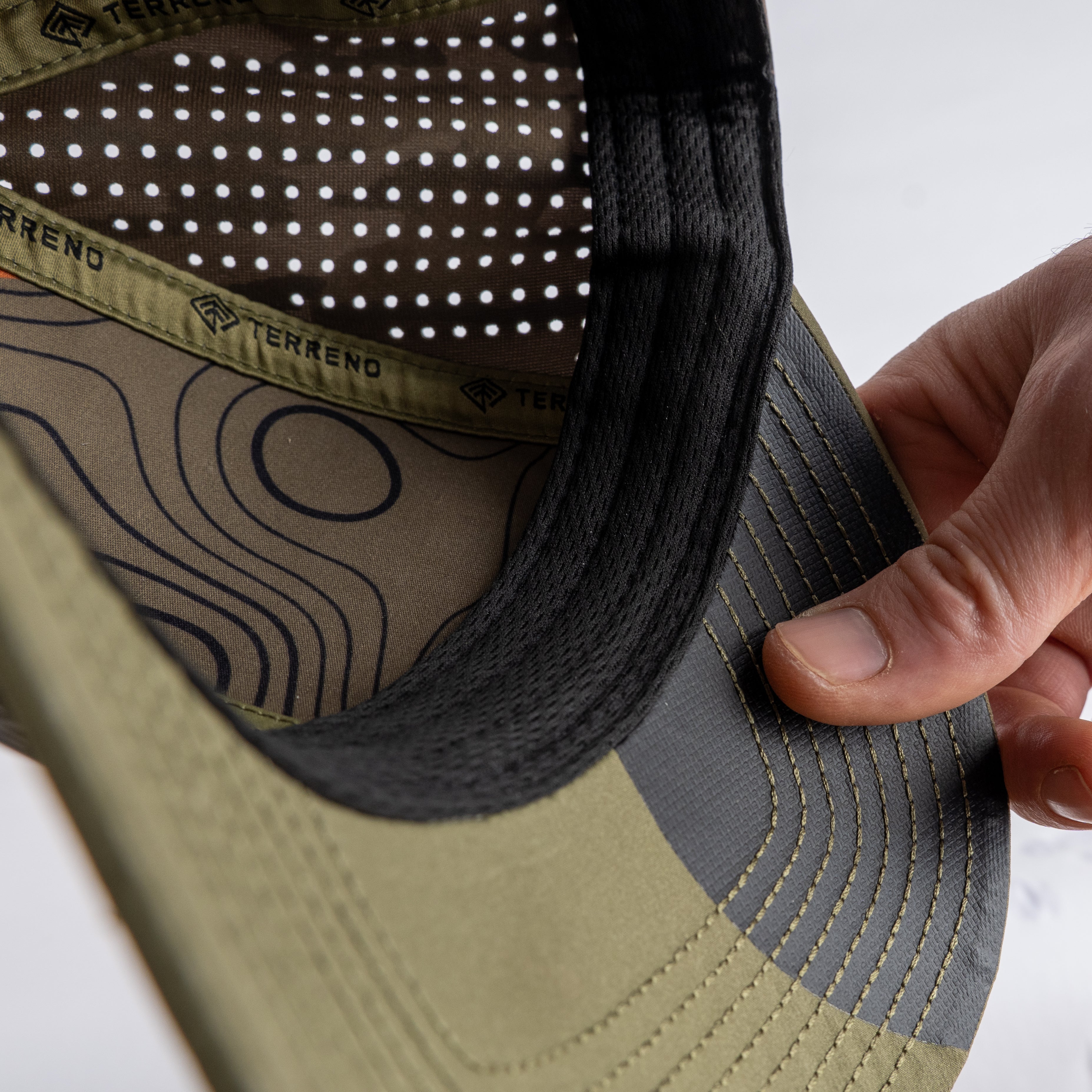 Terreno hat interior lining detail view