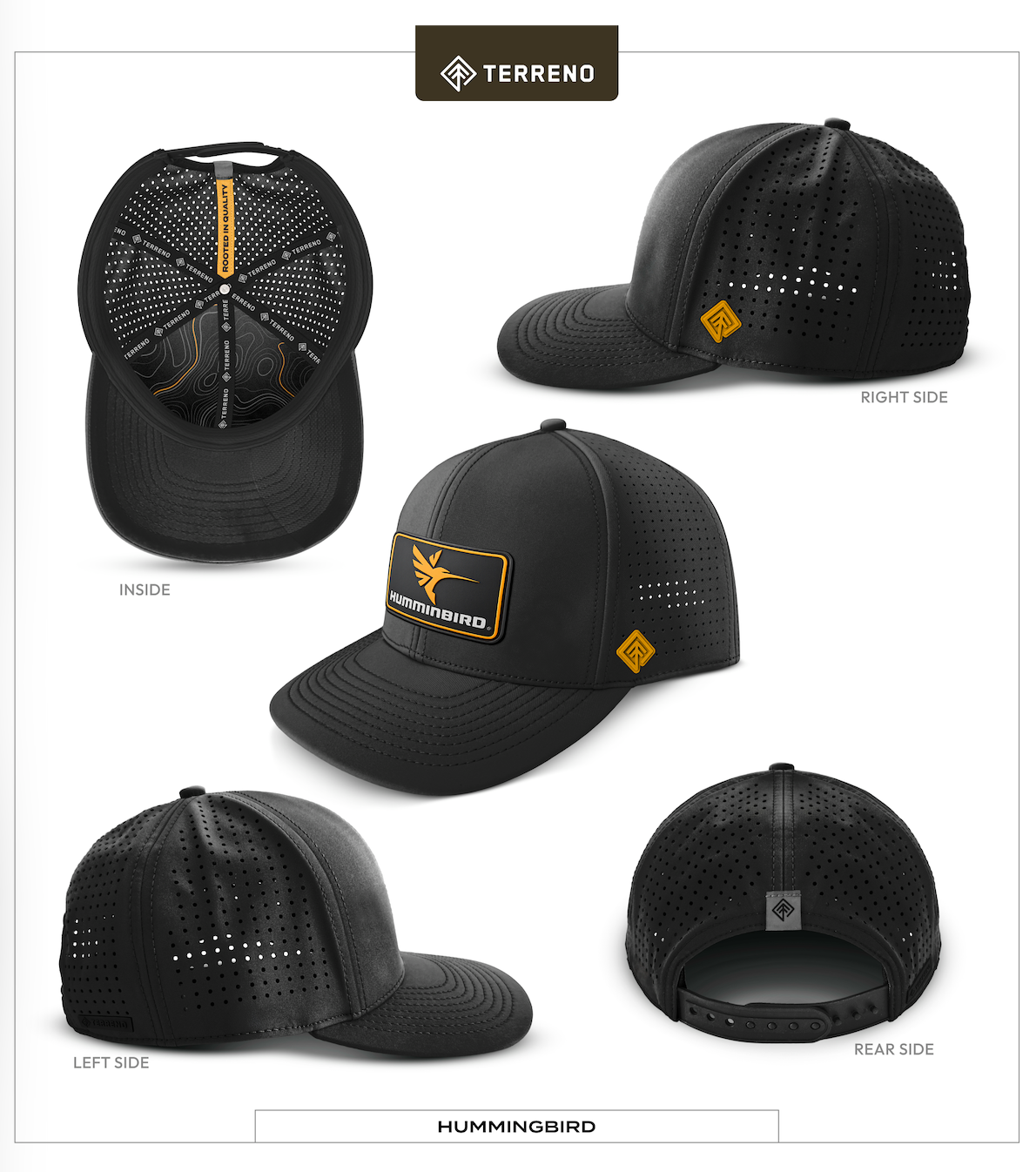 Terreno Humminbird black hat all angles view